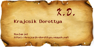 Krajcsik Dorottya névjegykártya